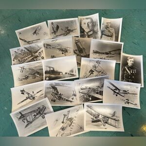 19pc World War 1 flight plane soldier 1940s AGFA photo prints